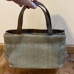 Vintage Relativity Straw Hand Bag Woven Brown and Tan